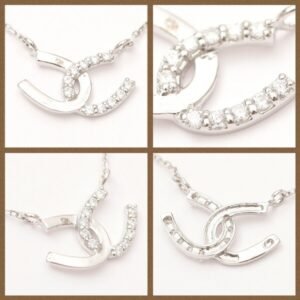 Colar com Pingente em Ouro Branco K10 com Diamantes Naturais