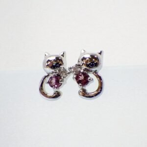 Brincos de Gato com Cauda - Prata 925